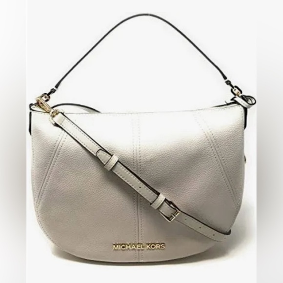 MICHAEL Michael Kors BEDFORD🤍WHITE🤍LEATHER MEDIUM CRESCENT SHOULDER BAG🌟NWT🌟 - Picture 17 of 17